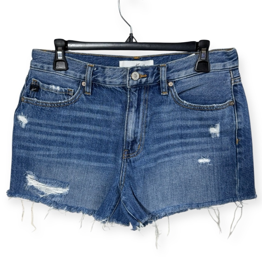 KanCan Blue‎ Jean Shorts Distressed Raw-Edge